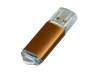 USB 2.0- флешка на 16 Гб с прозрачным колпачком (коричневый) 16Gb (Изображение 1)