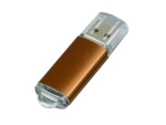 USB 2.0- флешка на 16 Гб с прозрачным колпачком (коричневый) 16Gb