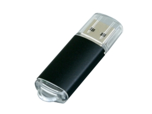 USB 2.0- флешка на 16 Гб с прозрачным колпачком (черный) 16Gb