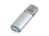 USB 2.0- флешка на 16 Гб с прозрачным колпачком (серебристый) 16Gb (Изображение 1)