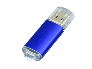 USB 2.0- флешка на 16 Гб с прозрачным колпачком (синий) 16Gb