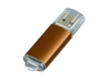 USB 2.0- флешка на 8 Гб с прозрачным колпачком (коричневый) 8Gb (Изображение 1)