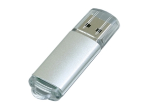 USB 2.0- флешка на 64 Гб с прозрачным колпачком (серебристый) 64Gb