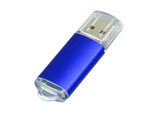 USB 2.0- флешка на 64 Гб с прозрачным колпачком (синий) 64Gb