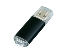USB 2.0- флешка на 64 Гб с прозрачным колпачком (черный) 64Gb