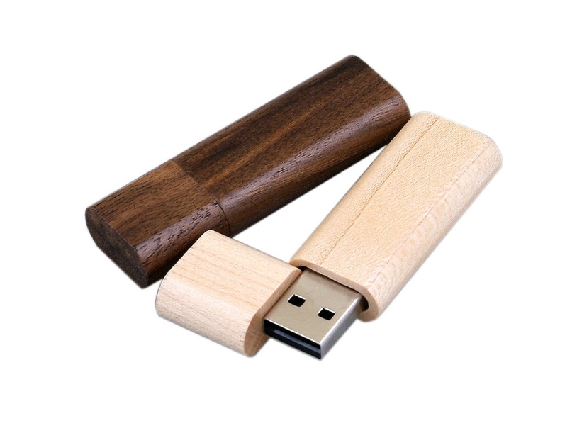 USB 2.0- флешка на 16 Гб эргономичной прямоугольной формы с округленными краями (натуральный) 16Gb (Изображение 3)