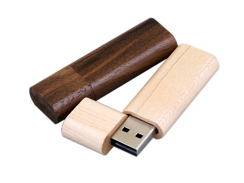 USB 2.0- флешка на 32 Гб эргономичной прямоугольной формы с округленными краями (натуральный) 32Gb (Изображение 3)