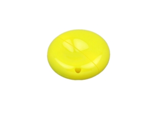 USB 2.0- флешка промо на 16 Гб круглой формы (желтый) 16Gb