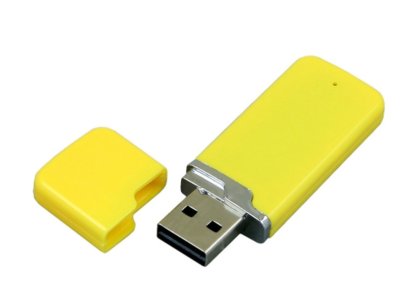 USB 2.0- флешка на 16 Гб с оригинальным колпачком (желтый) 16Gb (Изображение 2)