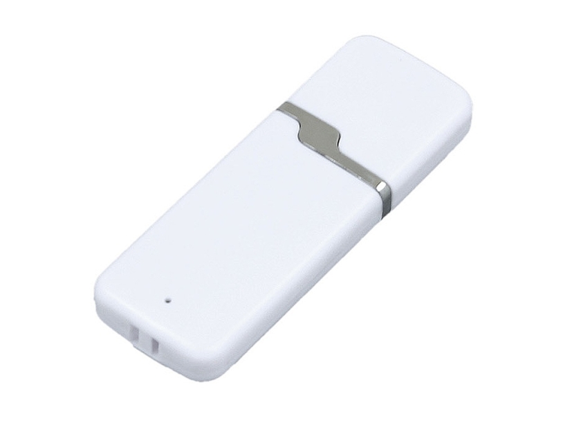 USB 2.0- флешка на 16 Гб с оригинальным колпачком (белый) 16Gb (Изображение 1)