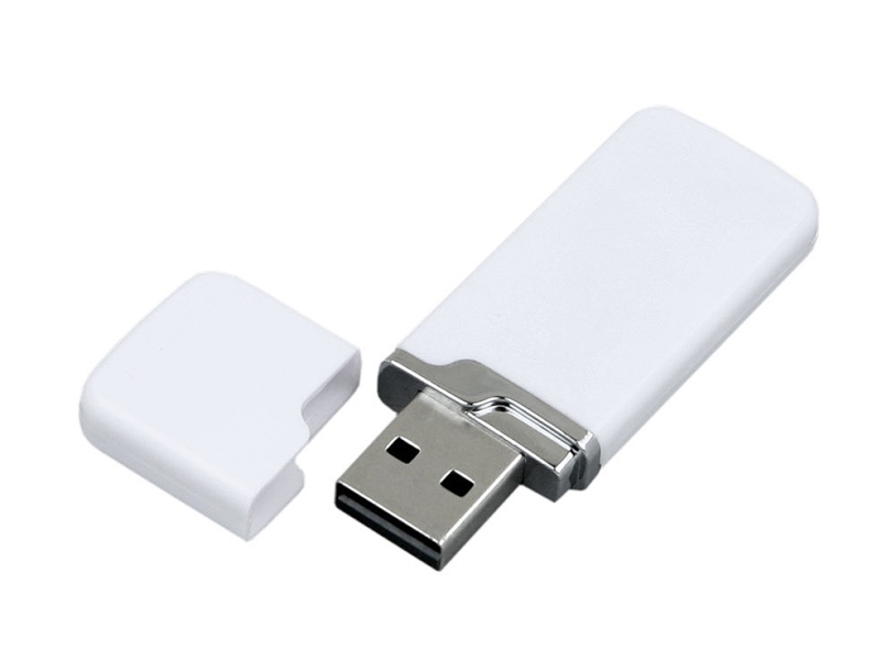 USB 2.0- флешка на 64 Гб с оригинальным колпачком (белый) 64Gb (Изображение 2)