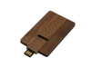 USB 2.0- флешка на 16 Гб в виде деревянной карточки с выдвижным механизмом (коричневый) 16Gb (Изображение 2)