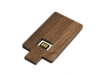 USB 2.0- флешка на 16 Гб в виде деревянной карточки с выдвижным механизмом (коричневый) 16Gb (Изображение 3)