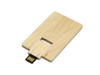 USB 2.0- флешка на 16 Гб в виде деревянной карточки с выдвижным механизмом (натуральный) 16Gb (Изображение 2)