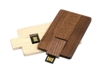 USB 2.0- флешка на 64 Гб в виде деревянной карточки с выдвижным механизмом (коричневый) 64Gb (Изображение 4)