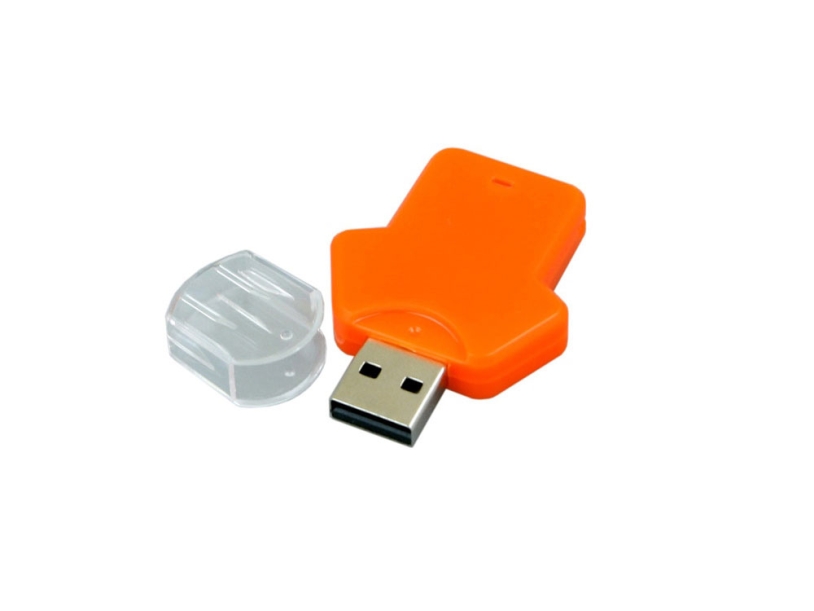 USB 2.0- флешка на 4 Гб в виде футболки (оранжевый) 4Gb (Изображение 2)