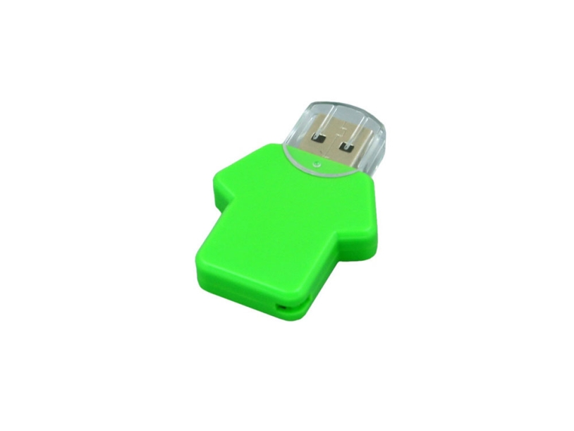USB 2.0- флешка на 64 Гб в виде футболки (зеленый) 64Gb (Изображение 3)