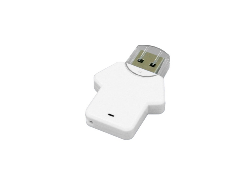 USB 2.0- флешка на 32 Гб в виде футболки (белый) 32Gb (Изображение 1)
