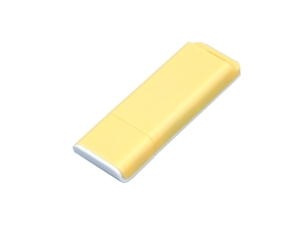 USB 2.0- флешка на 16 Гб с оригинальным двухцветным корпусом (белый/желтый) 16Gb