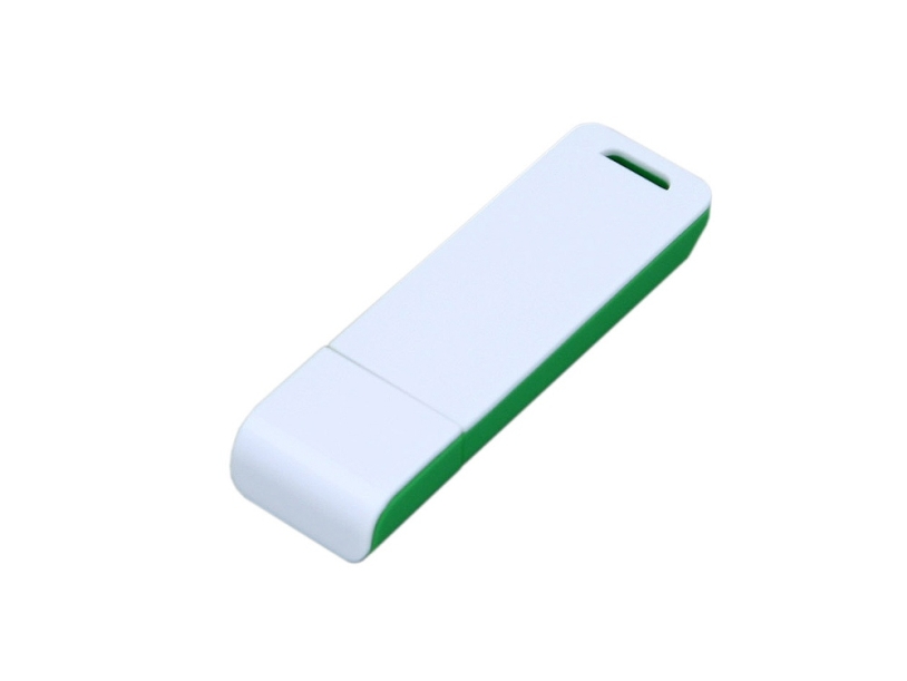 USB 2.0- флешка на 16 Гб с оригинальным двухцветным корпусом (зеленый/белый) 16Gb (Изображение 3)