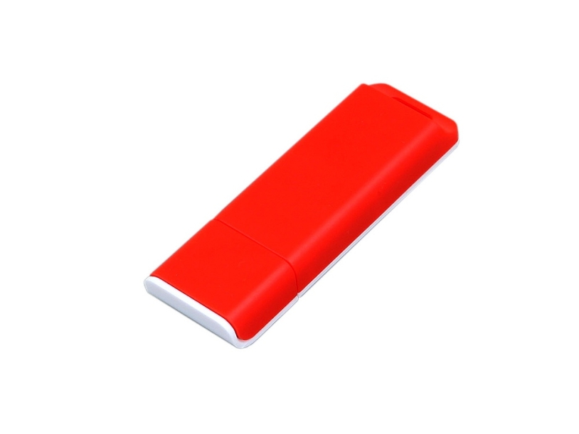 USB 2.0- флешка на 16 Гб с оригинальным двухцветным корпусом (красный/белый) 16Gb (Изображение 1)