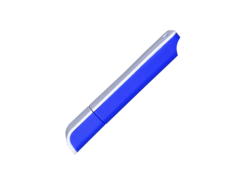 USB 2.0- флешка на 4 Гб с оригинальным двухцветным корпусом (синий/белый) 4Gb (Изображение 4)