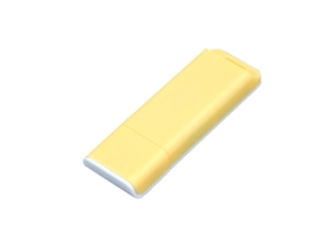 USB 2.0- флешка на 64 Гб с оригинальным двухцветным корпусом (белый/желтый) 64Gb