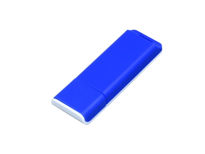 USB 2.0- флешка на 64 Гб с оригинальным двухцветным корпусом (синий/белый) 64Gb (Изображение 1)