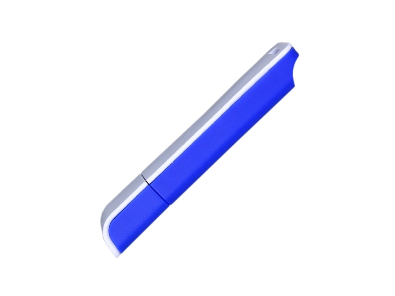 USB 2.0- флешка на 64 Гб с оригинальным двухцветным корпусом (синий/белый) 64Gb (Изображение 4)