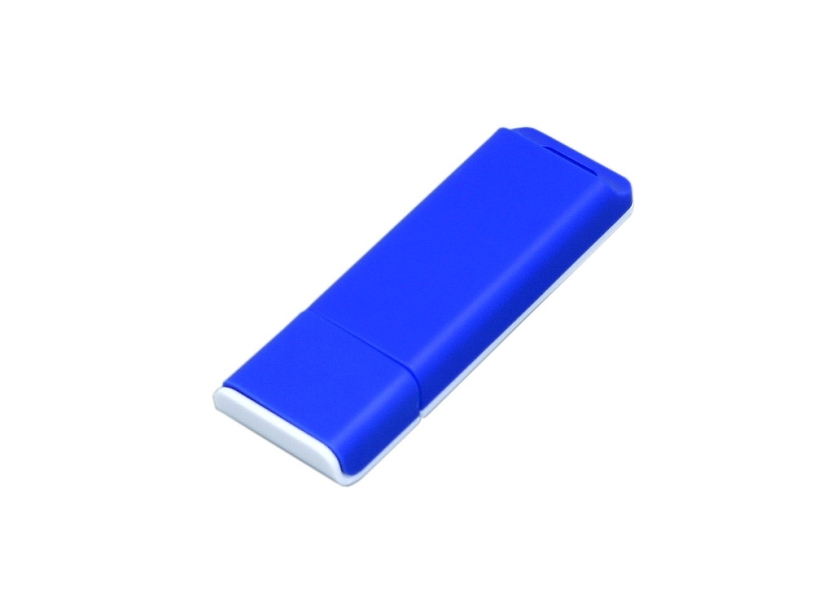 USB 2.0- флешка на 32 Гб с оригинальным двухцветным корпусом (синий/белый) 32Gb (Изображение 1)