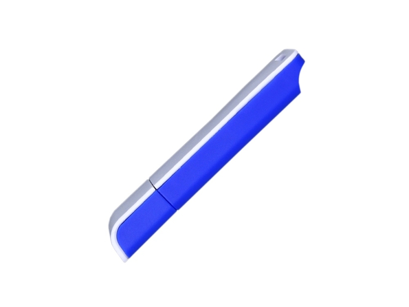 USB 2.0- флешка на 32 Гб с оригинальным двухцветным корпусом (синий/белый) 32Gb (Изображение 4)