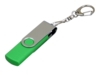 USB 2.0- флешка на 16 Гб с поворотным механизмом и дополнительным разъемом Micro USB (зеленый/серебристый) 16Gb (Изображение 1)