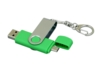 USB 2.0- флешка на 16 Гб с поворотным механизмом и дополнительным разъемом Micro USB (зеленый/серебристый) 16Gb (Изображение 2)