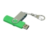 USB 2.0- флешка на 16 Гб с поворотным механизмом и дополнительным разъемом Micro USB (зеленый/серебристый) 16Gb (Изображение 3)