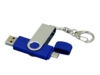 USB 2.0- флешка на 16 Гб с поворотным механизмом и дополнительным разъемом Micro USB (синий/серебристый) 16Gb (Изображение 2)