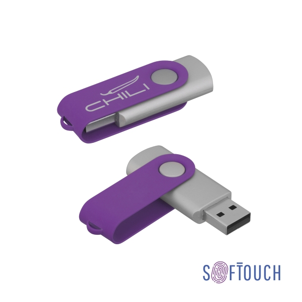 Флеш-карта "Vostok", объем памяти 16Gb, покрытие soft touch (фиолетовый) (Изображение 1)