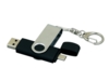 USB 2.0- флешка на 16 Гб с поворотным механизмом и дополнительным разъемом Micro USB (черный/серебристый) 16Gb (Изображение 2)