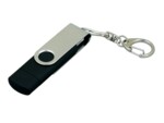 USB 2.0- флешка на 16 Гб с поворотным механизмом и дополнительным разъемом Micro USB (черный/серебристый) 16Gb