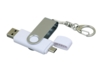 USB 2.0- флешка на 16 Гб с поворотным механизмом и дополнительным разъемом Micro USB (серебристый/белый) 16Gb (Изображение 2)