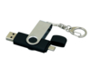 USB 2.0- флешка на 64 Гб с поворотным механизмом и дополнительным разъемом Micro USB (черный/серебристый) 64Gb (Изображение 2)