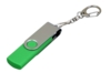 USB 2.0- флешка на 32 Гб с поворотным механизмом и дополнительным разъемом Micro USB (зеленый/серебристый) 32Gb (Изображение 1)