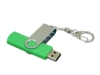 USB 2.0- флешка на 32 Гб с поворотным механизмом и дополнительным разъемом Micro USB (зеленый/серебристый) 32Gb (Изображение 3)