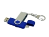 USB 2.0- флешка на 32 Гб с поворотным механизмом и дополнительным разъемом Micro USB (синий/серебристый) 32Gb (Изображение 2)