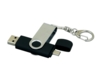 USB 2.0- флешка на 32 Гб с поворотным механизмом и дополнительным разъемом Micro USB (черный/серебристый) 32Gb (Изображение 2)