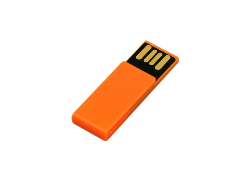 USB 2.0- флешка промо на 64 Гб в виде скрепки (оранжевый) 64Gb (Изображение 2)