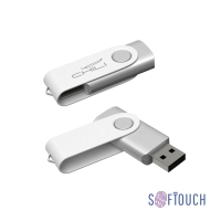 Флеш-карта "Vostok", объем памяти 16Gb, покрытие soft touch (белый)