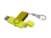 USB 2.0- флешка на 16 Гб с поворотным механизмом и дополнительным разъемом Micro USB (желтый/желтый) 16Gb (Изображение 2)