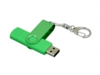 USB 2.0- флешка на 16 Гб с поворотным механизмом и дополнительным разъемом Micro USB (зеленый/зеленый) 16Gb (Изображение 3)