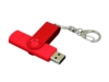 USB 2.0- флешка на 16 Гб с поворотным механизмом и дополнительным разъемом Micro USB (красный) 16Gb (Изображение 3)