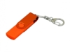 USB 2.0- флешка на 16 Гб с поворотным механизмом и дополнительным разъемом Micro USB (оранжевый) 16Gb (Изображение 1)